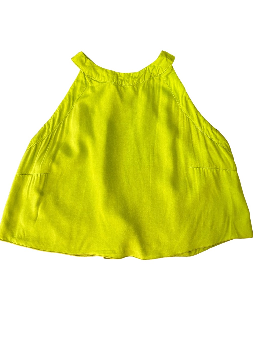Neon Yellow Halter Swing Blouse